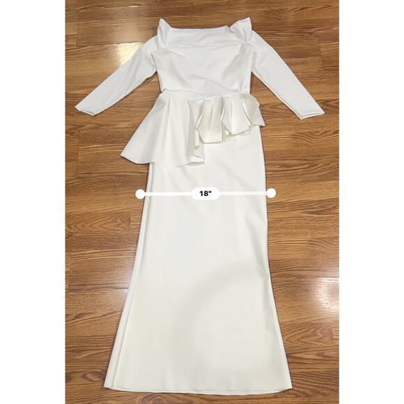 Chiara Boni La Petite Robe Ivory Nabelle Mermaid Jersey Peplum Gown small / 2 - Picture 7 of 12